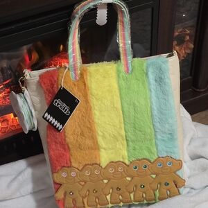Loungefly Trolls Plush Rainbow Hair Tote Bag With Coin Purse